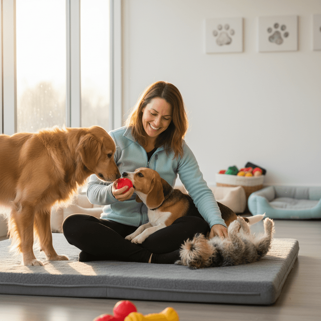 Cozy pet boarding room